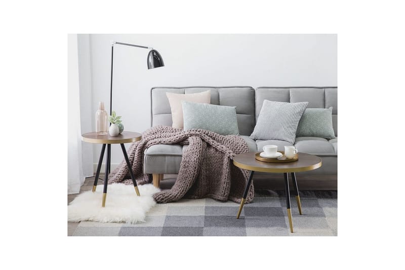 Soffbord Ramona Mörk trä/guld/svart - Mörk trä/guld/svart - Möbler - Bord & matgrupp - Soffbord