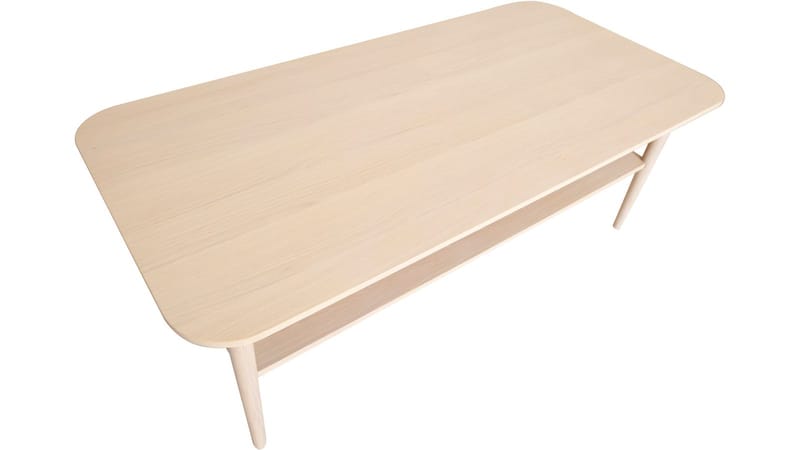 Soffbord Ravik med Hylla 135x65 cm - Vitpigmenterad - Möbler - Bord & matgrupp - Soffbord