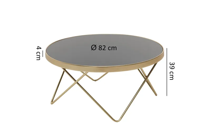 Reineck Soffbord 82 cm Runt - Svart/Guld - Möbler - Bord & matgrupp - Soffbord