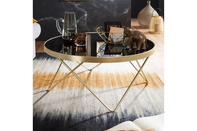 Reineck Soffbord 82 cm Runt - Svart/Guld - Möbler - Bord & matgrupp - Soffbord