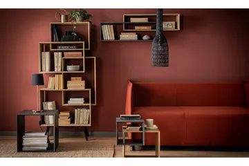 Ribbon Soffbord 90 cm med Förvaring Hylla Natur/Grå - VOX - Möbler - Bord & matgrupp - Soffbord