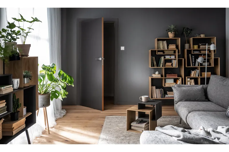 Ribbon Soffbord 90 cm med Förvaring Hylla Natur/Grå - VOX - Möbler - Bord & matgrupp - Soffbord