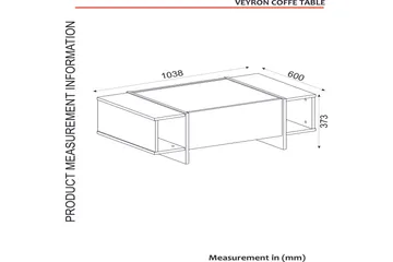 Riello Soffbord 104 cm med Förvaring Hyllor + Lucka - Svart/Guld - Möbler - Bord & matgrupp - Soffbord