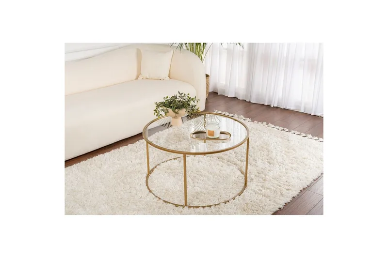 Soffbord Rikiya Guldtransparent - Guldtransparent - Möbler - Bord & matgrupp - Soffbord