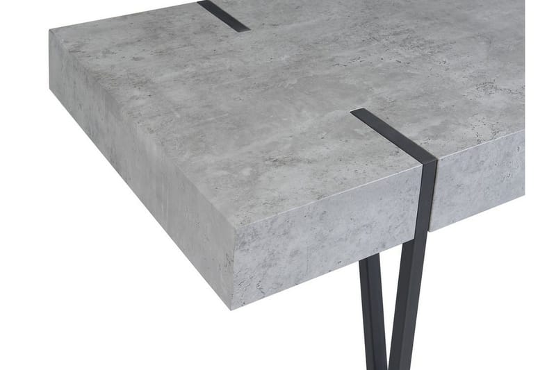Roundtop Rektangulärt Soffbord i Trä med Metallben - Grå - Möbler - Bord & matgrupp - Soffbord