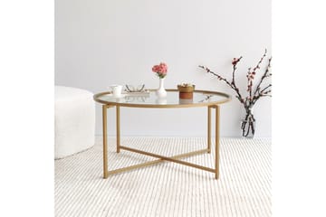 Rowman Soffbord 83 cm Runt - Guld/Glas - Möbler - Bord & matgrupp - Soffbord