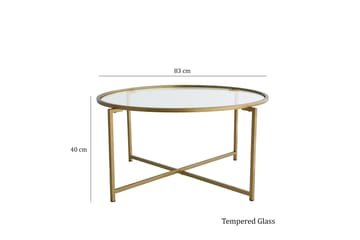 Rowman Soffbord 83 cm Runt - Guld/Glas - Möbler - Bord & matgrupp - Soffbord