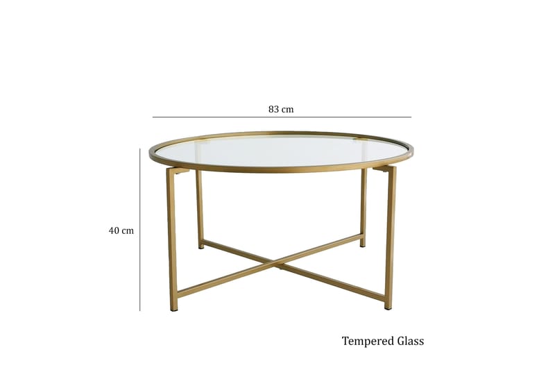 Rowman Soffbord 83 cm Runt - Guld/Glas - Möbler - Bord & matgrupp - Soffbord