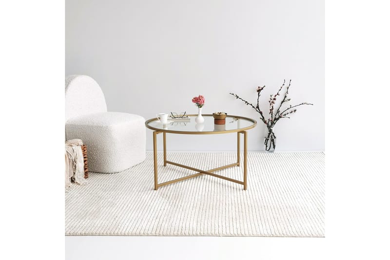 Rowman Soffbord 83 cm Runt - Guld/Glas - Möbler - Bord & matgrupp - Soffbord
