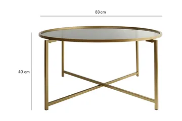 Rowman Soffbord 83 cm Runt - Guld/Rökfärgat Glas - Möbler - Bord & matgrupp - Soffbord