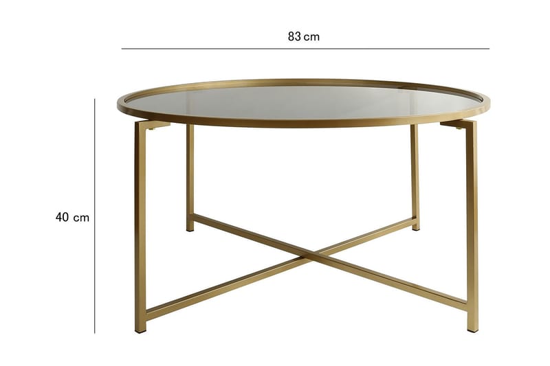 Rowman Soffbord 83 cm Runt - Guld/Rökfärgat Glas - Möbler - Bord & matgrupp - Soffbord