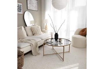 Rowman Soffbord 83 cm Runt - Guld/Rökfärgat Glas - Möbler - Bord & matgrupp - Soffbord