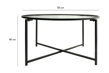 Rowman Soffbord 83 cm Runt - Svart/Glas - Möbler - Bord & matgrupp - Soffbord