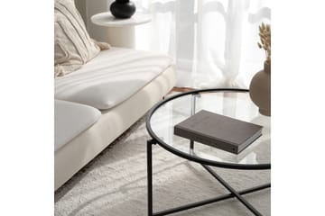 Rowman Soffbord 83 cm Runt - Svart/Glas - Möbler - Bord & matgrupp - Soffbord