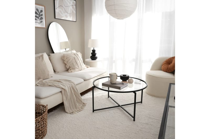 Rowman Soffbord 83 cm Runt - Svart/Glas - Möbler - Bord & matgrupp - Soffbord