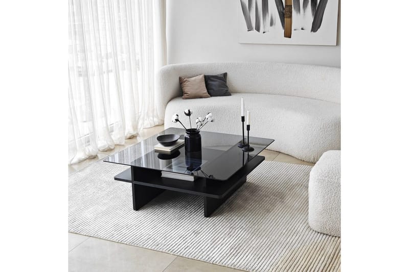 Soffbord Rubby Fyrkant Svart / Rök - Svart / Rök - Möbler - Bord & matgrupp - Soffbord