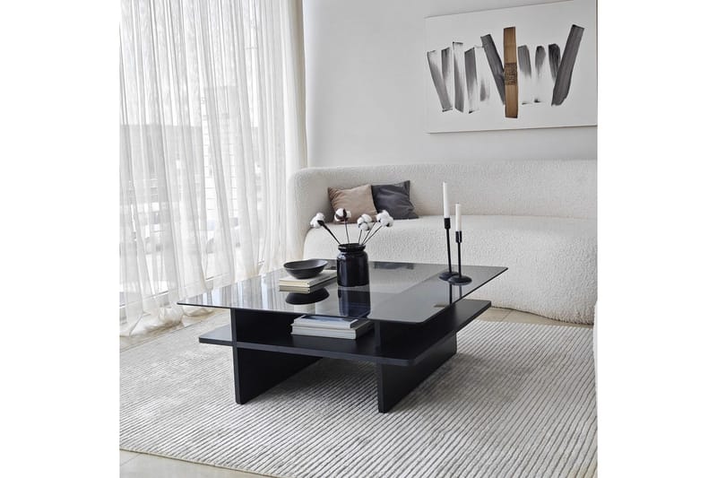 Soffbord Rubby Fyrkant Svart / Rök - Svart / Rök - Möbler - Bord & matgrupp - Soffbord