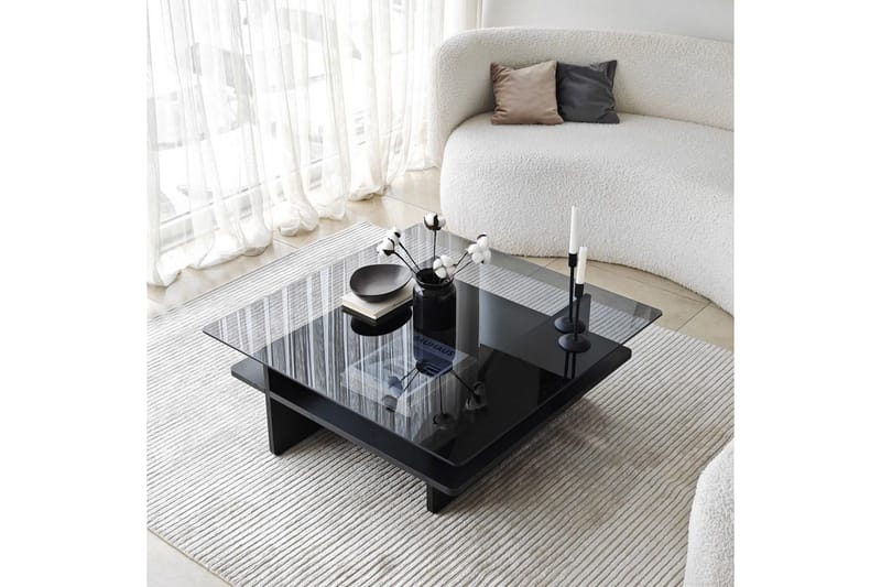 Soffbord Rubby Fyrkant Svart / Rök - Svart / Rök - Möbler - Bord & matgrupp - Soffbord