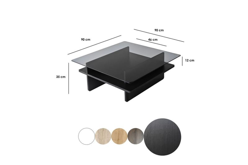 Soffbord Rubby Fyrkant Svart / Rök - Svart / Rök - Möbler - Bord & matgrupp - Soffbord