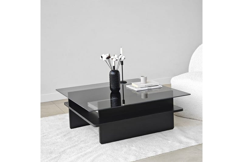 Soffbord Rubby Fyrkant Svart / Rök - Svart / Rök - Möbler - Bord & matgrupp - Soffbord