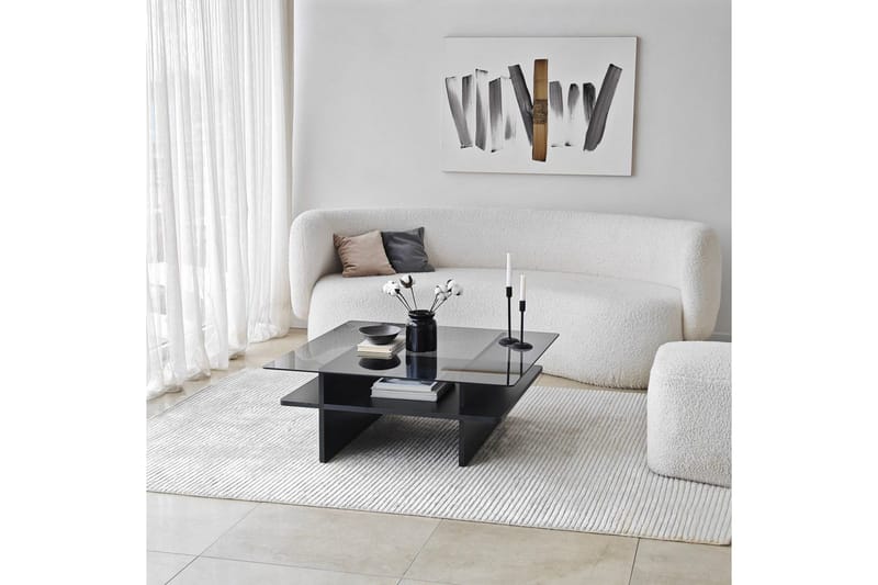 Soffbord Rubby Fyrkant Svart / Rök - Svart / Rök - Möbler - Bord & matgrupp - Soffbord