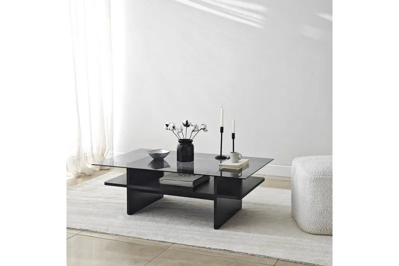 Soffbord Rubby Rektangel Svart / Rök - Svart / Rök - Möbler - Bord & matgrupp - Soffbord