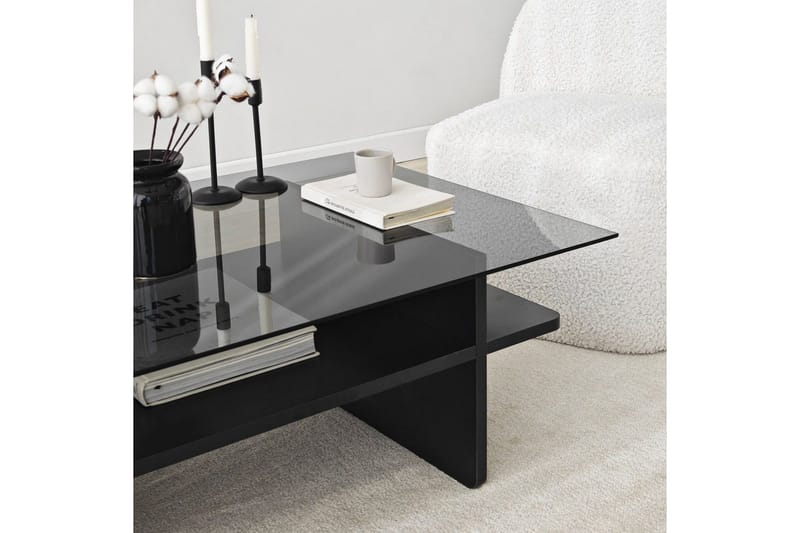 Soffbord Rubby Rektangel Svart / Rök - Svart / Rök - Möbler - Bord & matgrupp - Soffbord
