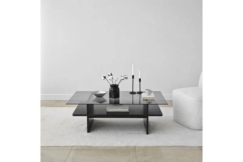 Soffbord Rubby Rektangel Svart / Rök - Svart / Rök - Möbler - Bord & matgrupp - Soffbord