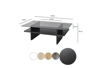 Soffbord Rubby Rektangel Svart / Rök - Svart / Rök - Möbler - Bord & matgrupp - Soffbord