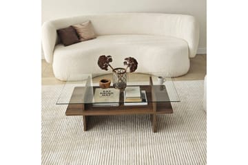 Soffbord Rubby Rektangel Valnöt / Transparent - Valnöt / Transparent - Möbler - Bord & matgrupp - Soffbord