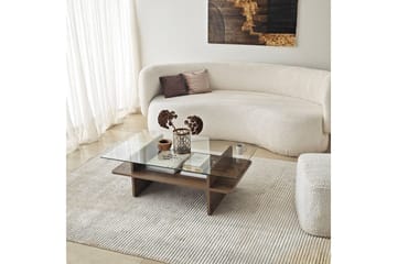 Soffbord Rubby Rektangel Valnöt / Transparent - Valnöt / Transparent - Möbler - Bord & matgrupp - Soffbord