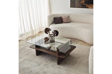 Soffbord Rubby Rektangel Valnöt / Transparent - Valnöt / Transparent - Möbler - Bord & matgrupp - Soffbord