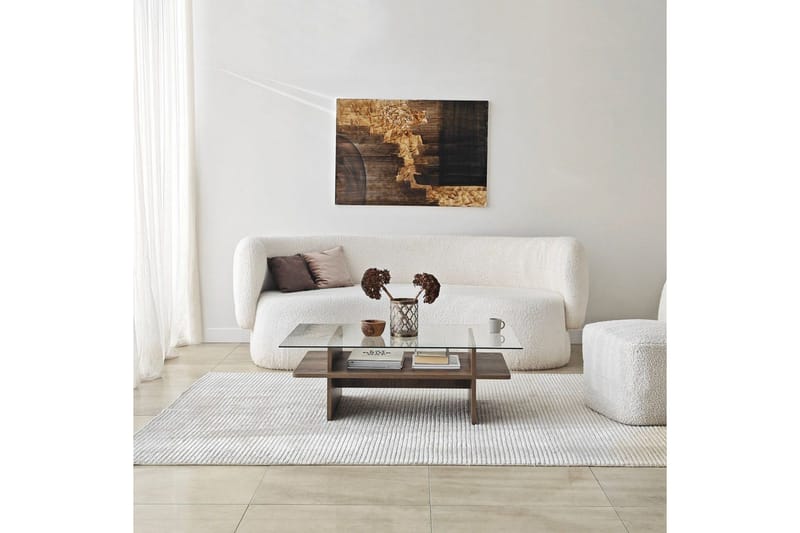 Soffbord Rubby Rektangel Valnöt / Transparent - Valnöt / Transparent - Möbler - Bord & matgrupp - Soffbord