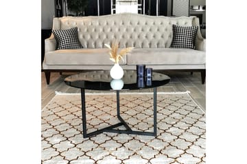 Sabani Soffbord 75 cm Runt X-formade Ben - Grå - Möbler - Bord & matgrupp - Soffbord