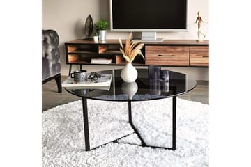 Sabani Soffbord 75 cm Runt X-formade Ben - Grå - Möbler - Bord & matgrupp - Soffbord