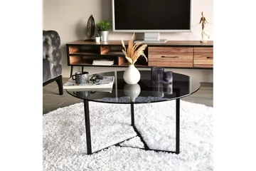 Sabani Soffbord 75 cm Runt X-formade Ben - Grå - Möbler - Bord & matgrupp - Soffbord