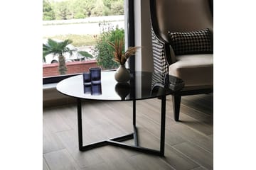 Sabani Soffbord 75 cm Runt X-formade Ben - Grå - Möbler - Bord & matgrupp - Soffbord