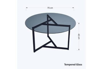 Sabani Soffbord 75 cm Runt X-formade Ben - Grå - Möbler - Bord & matgrupp - Soffbord