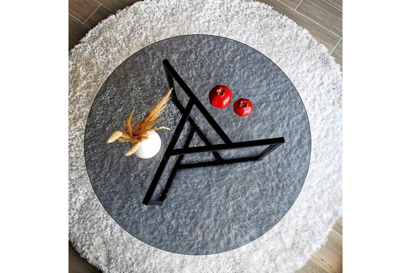 Sabani Soffbord 75 cm Runt X-formade Ben - Grå - Möbler - Bord & matgrupp - Soffbord