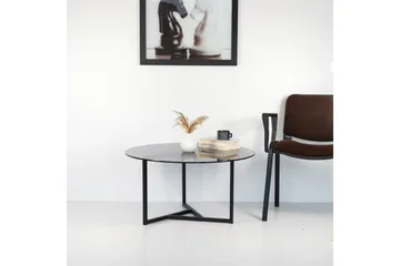 Sabani Soffbord 75 cm Runt X-formade Ben - Grå - Möbler - Bord & matgrupp - Soffbord