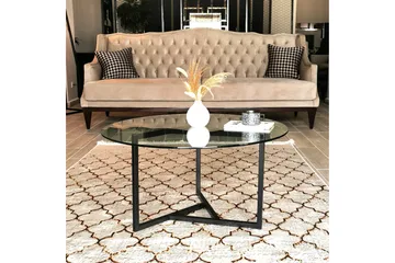 Sabani Soffbord 75 cm Runt X-formade Ben - Rökfärgat - Möbler - Bord & matgrupp - Soffbord