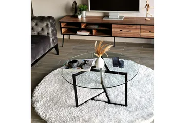 Sabani Soffbord 75 cm Runt X-formade Ben - Rökfärgat - Möbler - Bord & matgrupp - Soffbord