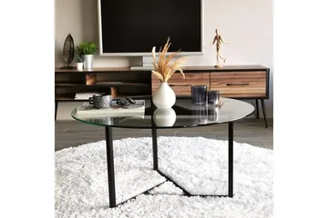 Sabani Soffbord 75 cm Runt X-formade Ben - Rökfärgat - Möbler - Bord & matgrupp - Soffbord