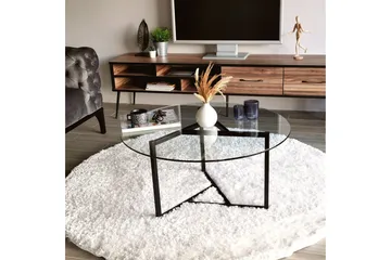 Sabani Soffbord 75 cm Runt X-formade Ben - Rökfärgat - Möbler - Bord & matgrupp - Soffbord