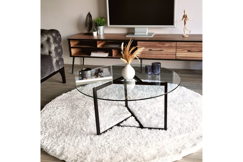 Sabani Soffbord 75 cm Runt X-formade Ben - Rökfärgat - Möbler - Bord & matgrupp - Soffbord