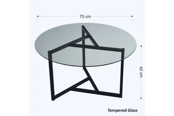 Sabani Soffbord 75 cm Runt X-formade Ben - Rökfärgat - Möbler - Bord & matgrupp - Soffbord