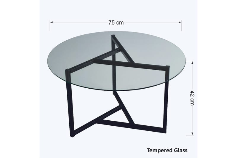 Sabani Soffbord 75 cm Runt X-formade Ben - Rökfärgat - Möbler - Bord & matgrupp - Soffbord