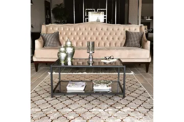 Sabani Soffbord 90 cm med Förvaring Hylla - Glas/Rökfärgad/Svart - Möbler - Bord & matgrupp - Soffbord