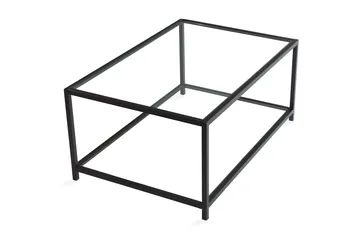 Sabani Soffbord 90 cm med Förvaring Hylla - Glas/Svart - Möbler - Bord & matgrupp - Soffbord