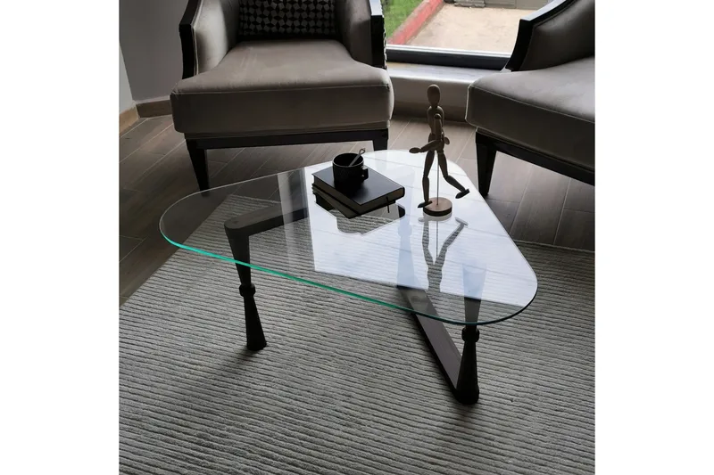 Sabani Soffbord 96 cm Trekantig - Valnötsbrun - Möbler - Bord & matgrupp - Soffbord